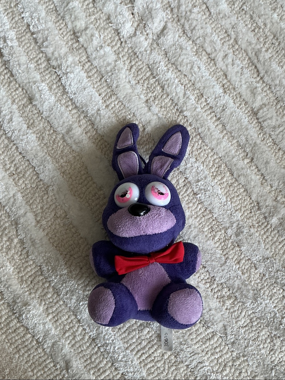 Purple Plush Bunny Toy with Red Bow - Kids Toy